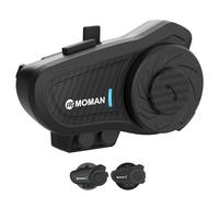 Moman Motorcycle Intercom, H2 Pro【1 Pack Carbon】Helmet Wireless 5.1 Communication System up to 1000M with DSP&CVC Noise Cancellation IP65 Waterproof FM, Motorcycle-Intercom-Headset-Helmet-Motobike