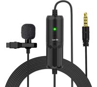 Moman S8 Lapel Microphone with Clip 8 m Lavalier Microphone Omnidirectional Condenser Mini Clip Microphone with Cable for DSLR Camera/Mobile Phone/Audio Recorder/Mixer/Interview/Video