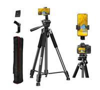 Moman TP71T Lightweight Tripods, Aluminium Camera Tripod Stand with Head 180cm Height Max Load 6KG Adjustable Portable Travel DSLR Tripod for Vlog Tablet Phone Holder