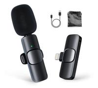 Moman Wireless Lavalier Microphone 【Lightning】, CP1(A) 2.4G Wireless Lapel Mic with 1 TX & RX Plug and Play for Smartphone iPhone 13 12 11 x xs 8, iPad, Wireless-Lavalier-Microphone-Smartphone-iPhone