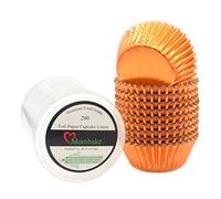 Mombake Brand, Paper Orange Foil Cupcake Cases, 200-Count, All Occasions, Disposable