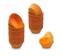 Mombake Mini Cupcake Cases Premium Greaseproof Muffin Baking Cups(Orange, 500-Count)