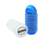 Mombake Mini Foil Cupcake Cases,Muffin Baking Cups(Blue, 300-Count)