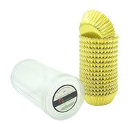 Mombake Mini Foil Cupcake Cases,Muffin Baking Cups(Gold, 300-Count)