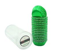 Mombake Mini Foil Cupcake Cases,Muffin Baking Cups(Green, 300-Count)