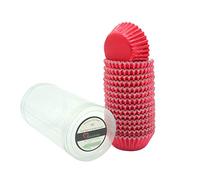 Mombake Mini Foil Cupcake Cases,Muffin Baking Cups(Red, 300-Count)