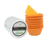 Mombake Premium Orange Greaseproof Cupcake Cases Muffin Paper Baking Cups Standard Size, 200-Count