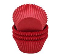 Mombake Premium Red Greaseproof Cupcake Cases Muffin Paper Baking Cups Standard Size, 100-Count
