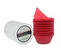 Mombake Premium Red Greaseproof Cupcake Cases Muffin Paper Baking Cups Standard Size, 200-Count