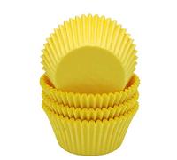 Mombake Premium Yellow Greaseproof Cupcake Cases Muffin Paper Baking Cups Standard Size, 100-Count