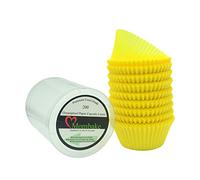 Mombake Premium Yellow Greaseproof Cupcake Cases Muffin Paper Baking Cups Standard Size, 200-Count