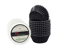 Mombake Standard Black Foil Cupcake Cases Muffin Baking Cups for Party and More, 200-Count
