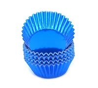 Mombake Standard Blue Foil Cupcake Cases Liners Muffin Baking Cups for Party and More, 100-Count