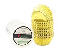 Mombake Standard Gold Foil Cupcake Cases Muffin Baking Cups for Party and More, 200-Count