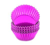 Mombake Standard Hot Pink Foil Cupcake Cases Liners Muffin Baking Cups for Party and More, 100-Count