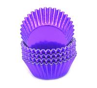 Mombake Standard Purple Foil Cupcake Cases Liners Muffin Baking Cups for Party and More, 100-Count
