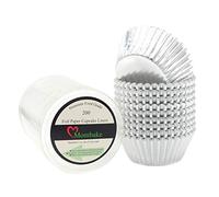 Mombake Standard Silver Foil Cupcake Cases Muffin Baking Cups for Party and More, 200-Count