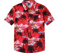 MOMBEBE COSLAND Boys Hawaiian Shirt Kids Coconut Tree Button Down Short Sleeve Custom, Red, L, 11-12 Years