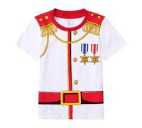 MOMBEBE COSLAND Boys Prince Short Sleeve Tees, World Book Day T Shirt Kids Crew Neck Cotton Tops, 2 Years