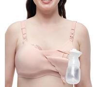 momcozy 4-in-1 Pumping Bra Hands Free for All-Day Wear, Breast Pump Bra with Cooling Fabric Jelly Strip Support Nursing Bra