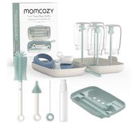 Momcozy 7 in 1 Baby Bottle Brush Set - Complete Bottle Cleaning Kit with Silicone, Nipple, Straw Brush,Soap Dispenser, and Drying Rack - Ideal for Home and Travel