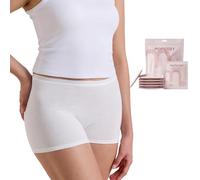 momcozy 7 Pcs 100% Cotton Postpartum Disposable Knickers for Women, Breathable Mid-High Waist Underwear with Wide Gusset, C-Section Recovery Essentials White M