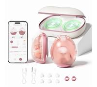 Momcozy Air 1 Ultra-Slim Breast Pump, Hands-Free Wearable Pump with Wireless Charging Case & App Control with Auto Mode & Full-Milk Alert, Industry-First Transparent Top for Easy Nipple Alignment
