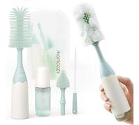 Momcozy Baby Brush Kit with Pressure Foam Technology, Silicone Bottle Brush, Breast Pump and Pacifier, BPA Free, 360° Cleaning and Travel Case