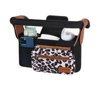 Momcozy Baby Pushchair Organiser, 3 Insulated Cup Holders, Large Capacity | Detachable Zippered Pocket, Adjustable Shoulder Strap for Baby Essentials, Compact Design Fits Any Pram Handlebar