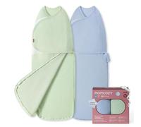 momcozy Baby Swaddle 0-3M/3.5-6.5kg, Size 68x28cm, 2-Pack, Airflow Blue