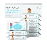 Momcozy Baby Wipes Extra Large Design 99% Water Based Fragrance Free & Hypoallergenic Cleansing & Moisturizing Wipes for Sensitive Skin 8 Packs