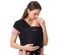 Momcozy Baby Wrap Carrier for 3.6-15kg, Adjustable Sling for Newborn, Black | For 0-12M Infants, Easy To Wear, Secure Snug Fit, Comfy Hands-Free Bonding, Breathable Stretchy Fabric, Ergonomic Support