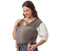 Momcozy Baby Wrap Carrier for 3.6-15kg, Adjustable Sling for Newborn, Brown | For 0-12M Infants, Easy To Wear, Secure Snug Fit, Comfy Hands-Free Bonding, Breathable Stretchy Fabric, Ergonomic Support