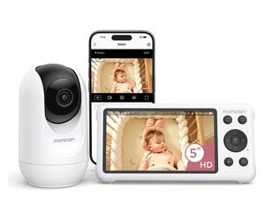 MOMCOZY BM04 5" LCD Screen Video Baby Monitor - White