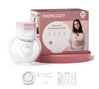 Momcozy Breast Pump S12 Pro Quick, Hands-Free Wearable & Wireless Pump, with DoubleFit™ Hybrid Flange, 3 Modes & 9 Levels Electric Pump Portable, Smart Display, 1 Count, Cozy Pink