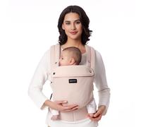 Momcozy Breathable Mesh Baby Carrier, Ergonomic and Lightweight Carrier for 3-24 Months with Enhanced Lumbar Support, All Day Comfort for Hands-Free Parenting, Air Mesh, Pink