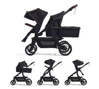 Momcozy ChangeGo Baby Stroller, Convertible Stroller with UPF 50+ Canopy | 5 Modes, Single-to-Double, Carrycot & Seat Included, Large PU Wheels, Suspension System, Travel-Friendly, Ideal Gift