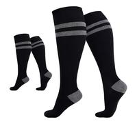 Momcozy Compression Socks for Women Wide Calf, 15-20mmHg Knee High Support Socks for Pregnant Woman,2 Pairs, Black, 3XL
