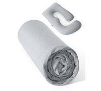 momcozy Cooling Pillowcase for U Shaped Pregnancy Pillow, Case Only, Grey