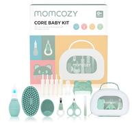 Momcozy Core Baby Kit, Baby Essential Kit for Grooming & Health & Cleansing Care, Includes Nail File Kits, Nasal Aspirator, Gas Relief Tubes, Bath Brushes, Toothbrush, Comb, Portable Storage Case