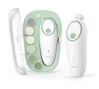 Momcozy Electric Baby Nail File, Rechargeable, with 7 Grinding Pads & LED Light, Gentle 360° Grinding for Babies, gifts for mom