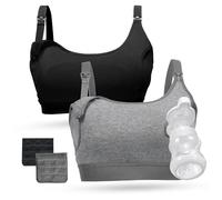 momcozy Hands Free Pumping Bra, Adjustable Breast-Pumps Holding Bra, Pumping & Nursing in One