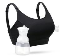 momcozy Hands Free Pumping Bra, Adjustable Breast-Pumps Holding Bra, Pumping & Nursing in One Black