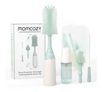 Momcozy Innovative Baby Bottle Brush Set, Press-to-foam Design for Ease of Clean, 2 Brush Head Replacements for Complete & Better Bottle Cleaning, Baby Bottle Cleaner Kit with Straw Brush