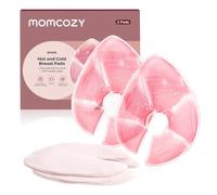 Momcozy Larger Hot & Cold Breast Therapy Packs with 2 Covers, 2-Pk, Pink | Hot & Cold Breast Relief for Nursing & Pumping, Extra-Large Gel Packs Provide 360° Breast Coverage, Includes 2 Soft Covers