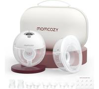 Momcozy M5 Hands-Free Breast Pump - Wearable Electric Pump, Double-Sealed Flange, 3 Modes & 9 Levels, Gray, 2 Pack