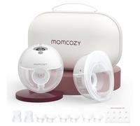 Momcozy M5 Hands Free Breast Pump, Wearable Pump of Baby Mouth Double-Sealed Flange with 3 Modes & 9 Levels, Electric & Portable Pump, 2 Count, Gray