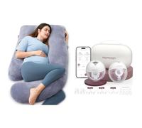 Momcozy M5 Smart APP Controlled Wearable Breast Pump and U Shaped Full Body Pregnancy Maternity Pillow