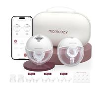 Momcozy M5 Smart APP Controlled Wearable Breast Pump, Hands-Free Wireless Electric Pump, 3 Modes 9 Suction Levels, BPA-Free, Portable Lightweight, 24mm Flange, 2 Count, Quill Gray