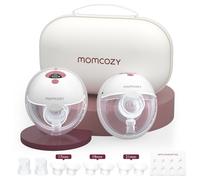 Momcozy M5 Smart APP Controlled Wearable Breast Pump, Hands-Free Wireless Electric Pump, 3 Modes 9 Suction Levels, BPA-Free, Portable Lightweight, 24mm Flange, 2-Pack Cozy Red